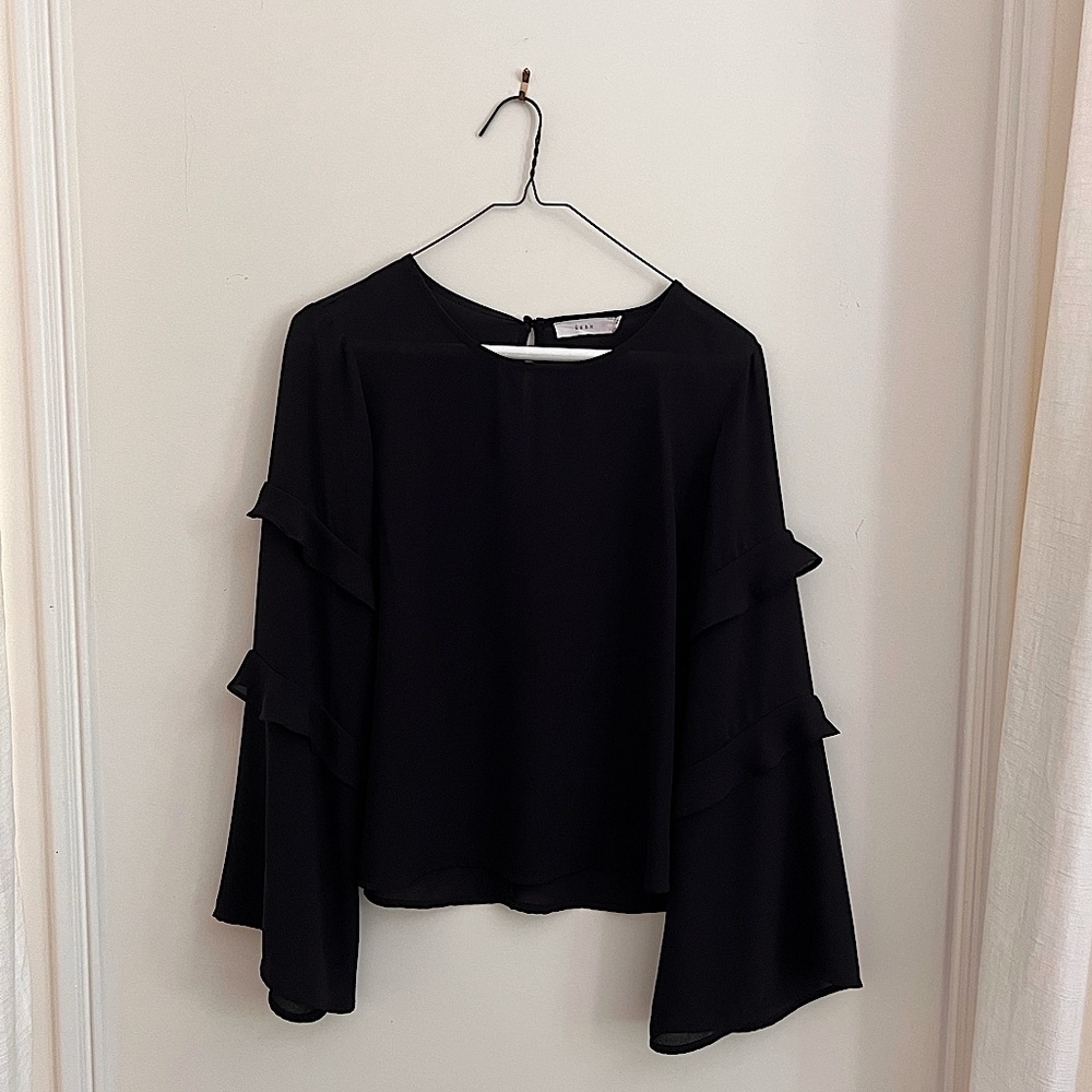 LUSH long sleeve black top